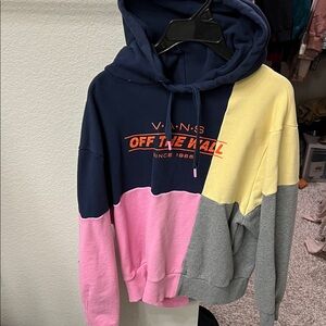 Vans Colorblock Hoodie - Navy, Pink, Yellow, and Gray